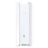 TP-Link EAP650-Outdoor installed on a pole EAP650-Outdoor weatherproof IP67 casing close-up TP-Link AX3000 WiFi 6 signal coverage chart Omada dashboard interface on tablet PoE+ Ethernet port of EAP650-Outdoor Packaging of TL-EAP650-Outdoor Access Point