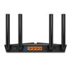 TP-Link AX3000 Router front angle view TP-Link AX53 router with 4 antennas Wi-Fi 6 dual-band router on desk Rear view showing Gigabit ports Archer AX53 packaging and accessories AX53 router with home Wi-Fi setup