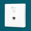 TP-Link EAP230-WALL mounted in a hotel room Close-up of LAN ports on EAP230-WALL Dual-band signal coverage diagram for EAP230-WALL TP-Link Omada dashboard on mobile Guest login via captive portal on EAP230-WALL Packaging of TP-Link EAP230-WALL Wall Plate AP