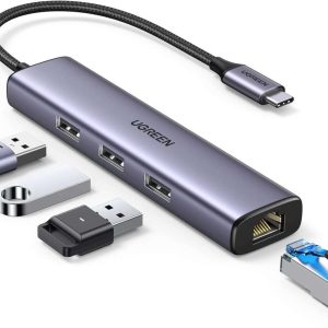 Alternative view of UGREEN CM475 Type C -to 3*USB HUB+ Gigabit Converter - 20915