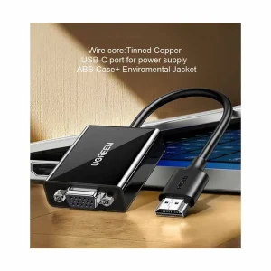 Alternative view of UGREEN CM6101 HDMI to VGA converter without Audio (with Power Port) -90813