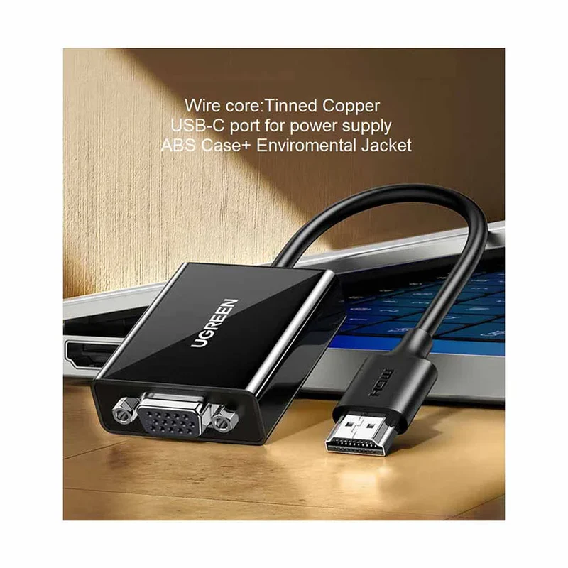 UGREEN CM6101 HDMI to VGA converter without Audio (with Power Port) -90813 - Image 2