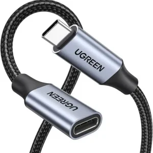 UGREEN US372 USB C 3.1 Male to USB C Female Extension Cable- 0.45m 10Gbps -30205