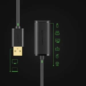 Alternative view of UGREEN US121 USB 2.0 Male to USB A Female Extension Cable 20M -10324