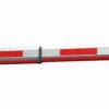 Hikvision DS-TMG001-4 4 m barrier arm front view Red and white boom arm for Hikvision barrier gate 4 m Hikvision barrier arm installation example Close-up of Hikvision aluminum barrier arm Straight 4 m gate arm with reflective finish Hikvision TMG4B0-A barrier arm mounted on entrance