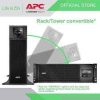 APC SRT5KXLI rackmount UPS front view APC Smart UPS 5kVA LCD display panel APC SRT5KXLI installed in server rack APC 5kVA UPS rear panel connections APC Smart UPS tower configuration APC SRT5KXLI data center power backup
