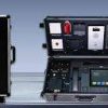 Fanvil SC-BR01 demo case closed view Fanvil SC-BR01 open demo case showing IP PA devices Fanvil SC-BR01 used in client demonstration Fanvil SC-BR01 portable demo kit Fanvil SC-BR01 demo case with speakers and console Fanvil SC-BR01 setup for exhibition