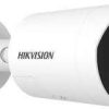 Hikvision 4MP mini bullet camera outdoor mount DS-2CD2047G3-LI2UY side view installation ColorVu night vision full-color surveillance image Smart Hybrid Light mini bullet illumination Hikvision IP67 bullet camera exterior setup 4mm lens CCTV camera focused entry monitoring