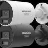 Hikvision 4MP mini bullet camera outdoor mount DS-2CD2047G3-LI2UY side view installation ColorVu night vision full-color surveillance image Smart Hybrid Light mini bullet illumination Hikvision IP67 bullet camera exterior setup 4mm lens CCTV camera focused entry monitoring
