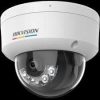 Hikvision 6MP ColorVu dome camera front design DS-2CD1167G2H-LIU dome camera ceiling mounted Hikvision smart hybrid light night color footage example Hikvision vandal resistant dome camera outdoor use 6MP ColorVu full color night image Hikvision dome camera installation angle view