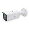 Hikvision 8MP mini bullet camera mounted outdoors DS-2CD2187G3-LIS2UY wide-angle surveillance view 4K ColorVu night vision full-color image Smart Hybrid Light bullet camera illumination example Hikvision IP67 weatherproof camera exterior setup 8MP CCTV camera monitoring large outdoor area