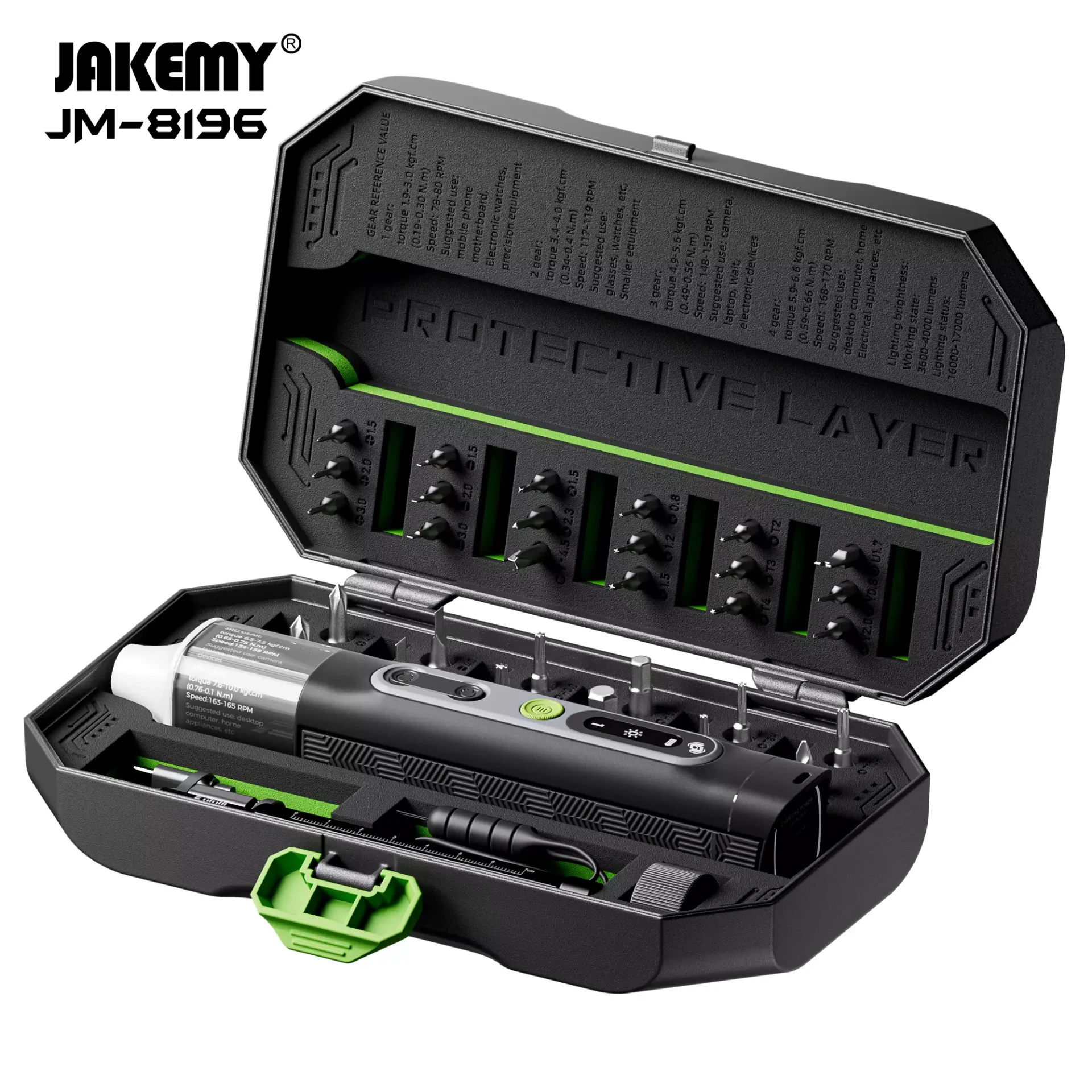 JAKEMY JM-8196 Electric Screwdriver Tool Set open